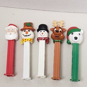 Pez Dispensers Christmas Set of 5 (Snowman, Santa, Reindeer, Polar Bear)